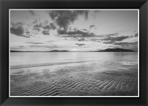 Framed Samish Bay Sunset II BW with border Print