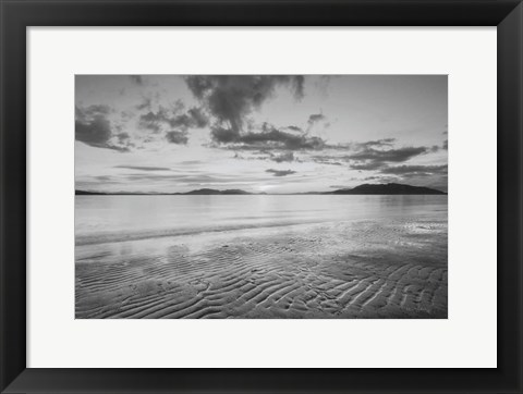 Framed Samish Bay Sunset II BW with border Print