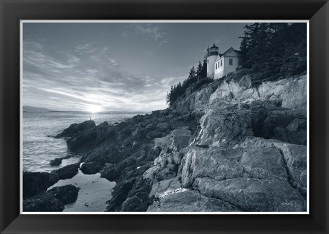 Framed Bass Harbor Head Sunset with Border Print