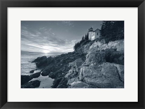 Framed Bass Harbor Head Sunset with Border Print