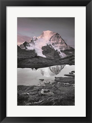 Framed Mount Robson BW with Color Print