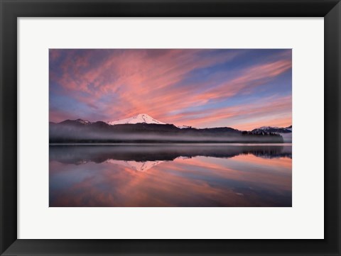 Framed Sunrise Over Mount Baker Print