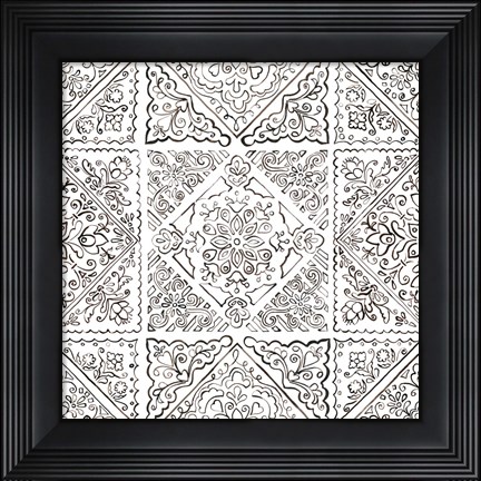 Framed Sunny Bouquet Pattern IIIB Print