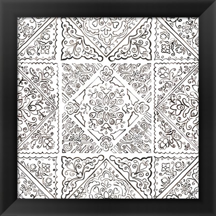 Framed Sunny Bouquet Pattern IIIB Print