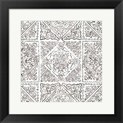 Framed Sunny Bouquet Pattern IIIB Print