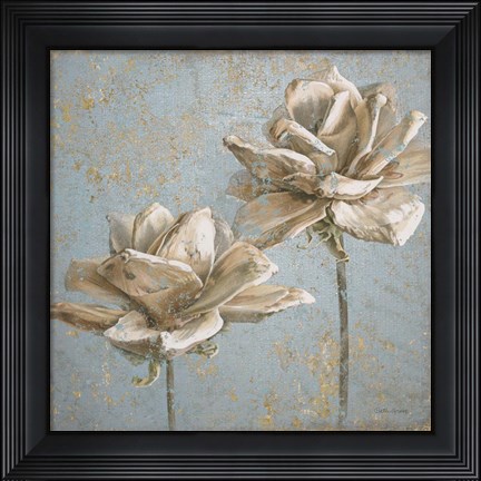Framed Seed Pod II no Words and Stamp Gold Print