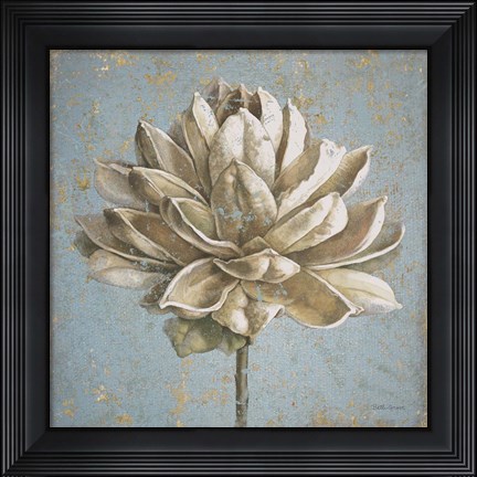 Framed Seed Pod I no Words and Stamp Gold Print