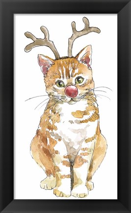 Framed Christmas Kitties III Print