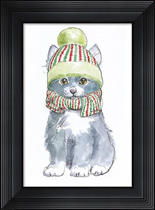 Framed Christmas Kitties II Print