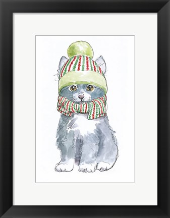 Framed Christmas Kitties II Print