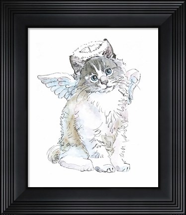 Framed Christmas Kitties I Print