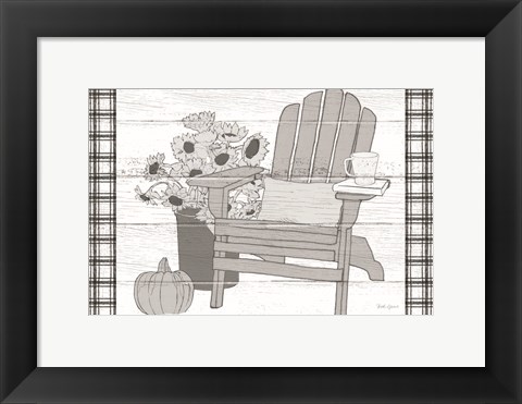 Framed Fall Cabin V Print