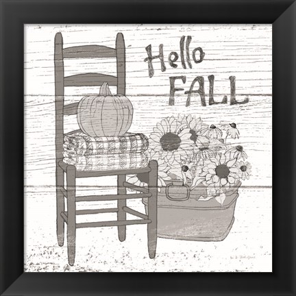 Framed Fall Cabin III Print
