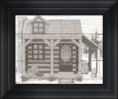 Framed Fall Cabin II Print