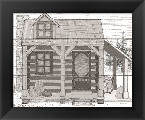 Framed Fall Cabin II Print