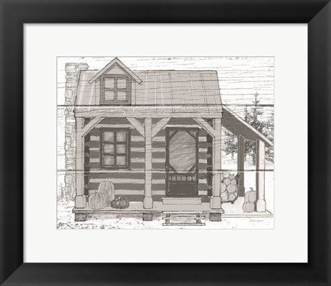 Framed Fall Cabin II Print