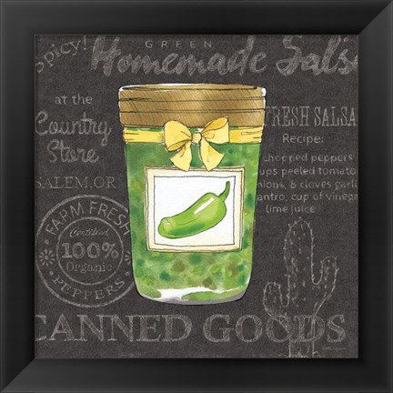 Framed Canning Kitchen III black Print