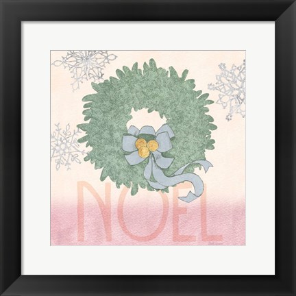 Framed Pastel Christmas IV Print