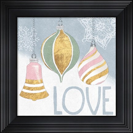 Framed Pastel Christmas III Print