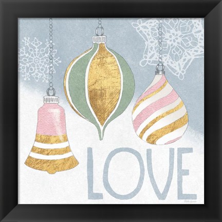Framed Pastel Christmas III Print