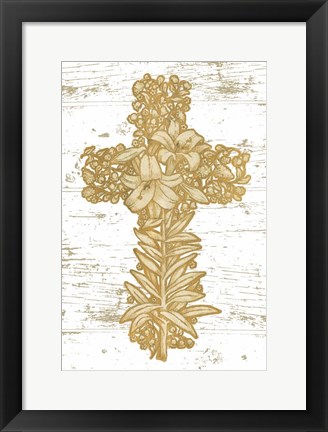 Framed Holiday Cross I Print