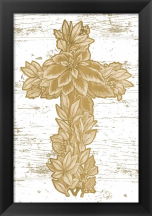 Framed Holiday Cross II Print