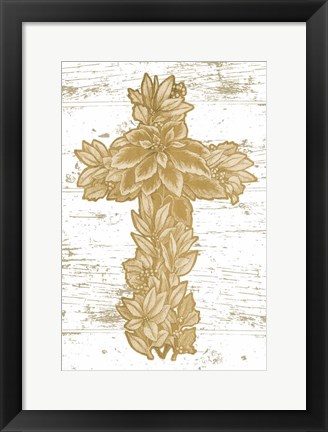 Framed Holiday Cross II Print