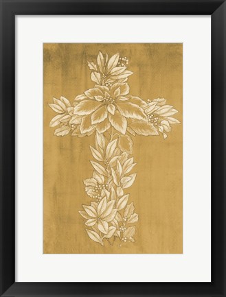 Framed Holiday Cross III Print