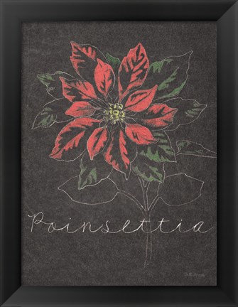Framed Chalkboard Christmas Greenery IV Print