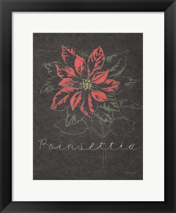 Framed Chalkboard Christmas Greenery IV Print