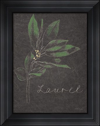 Framed Chalkboard Christmas Greenery I Print