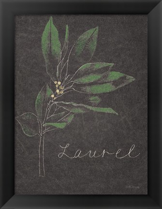 Framed Chalkboard Christmas Greenery I Print