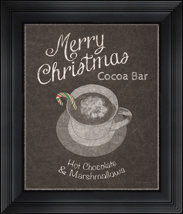 Framed Chalkboard Christmas Signs IV Print