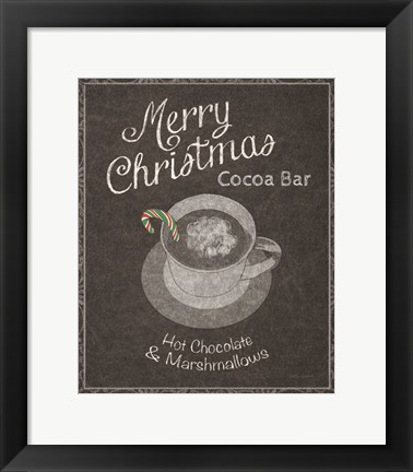 Framed Chalkboard Christmas Signs IV Print