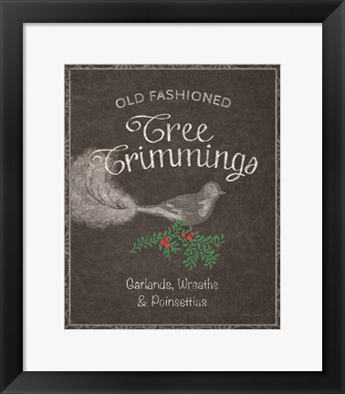 Framed Chalkboard Christmas Signs III Print