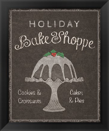 Framed Chalkboard Christmas Signs II Print