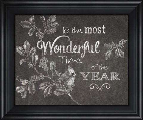 Framed Chalkboard Christmas Sayings VI Print