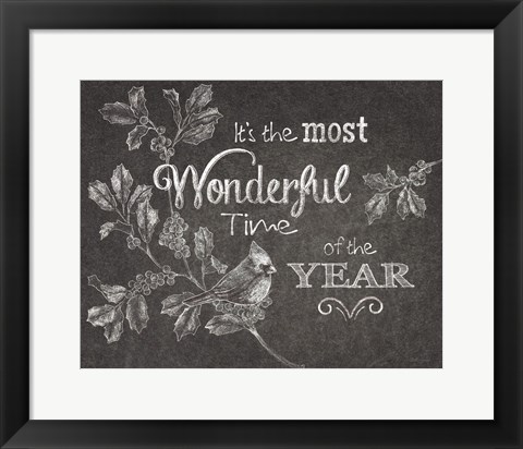 Framed Chalkboard Christmas Sayings VI Print