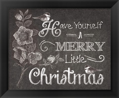 Framed Chalkboard Christmas Sayings V Print