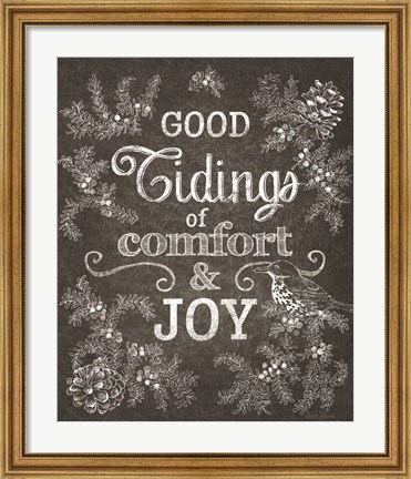 Framed Chalkboard Christmas Sayings IV Print