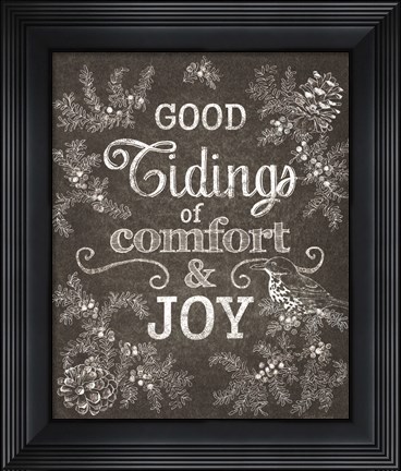 Framed Chalkboard Christmas Sayings IV Print