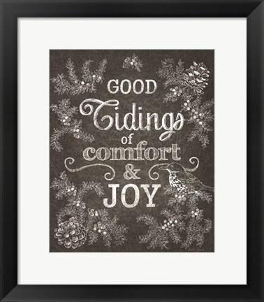 Framed Chalkboard Christmas Sayings IV Print