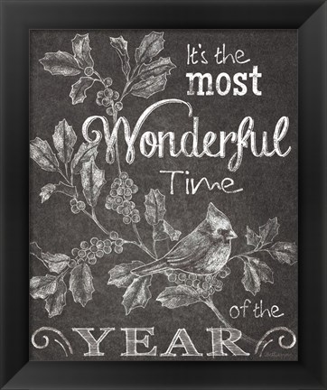 Framed Chalkboard Christmas Sayings III Print