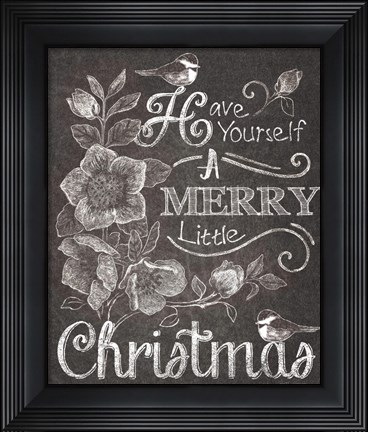 Framed Chalkboard Christmas Sayings II Print