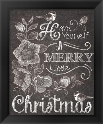 Framed Chalkboard Christmas Sayings II Print