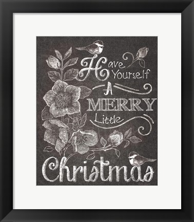 Framed Chalkboard Christmas Sayings II Print
