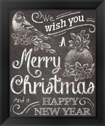 Framed Chalkboard Christmas Sayings I Print