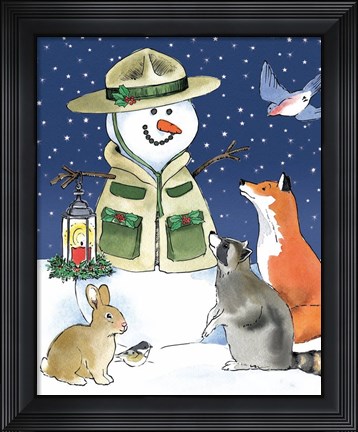 Framed Lodge Snowmen III Print