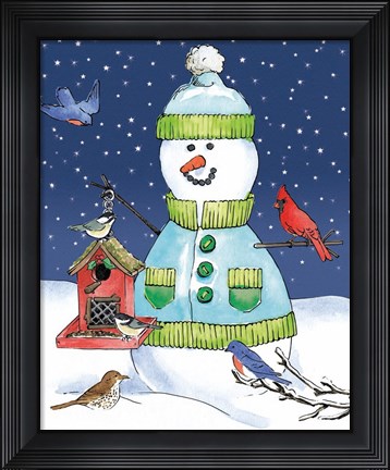 Framed Lodge Snowmen II Print