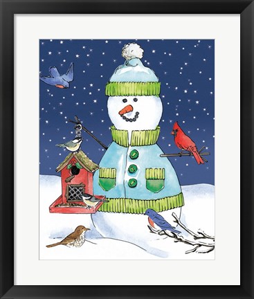Framed Lodge Snowmen II Print